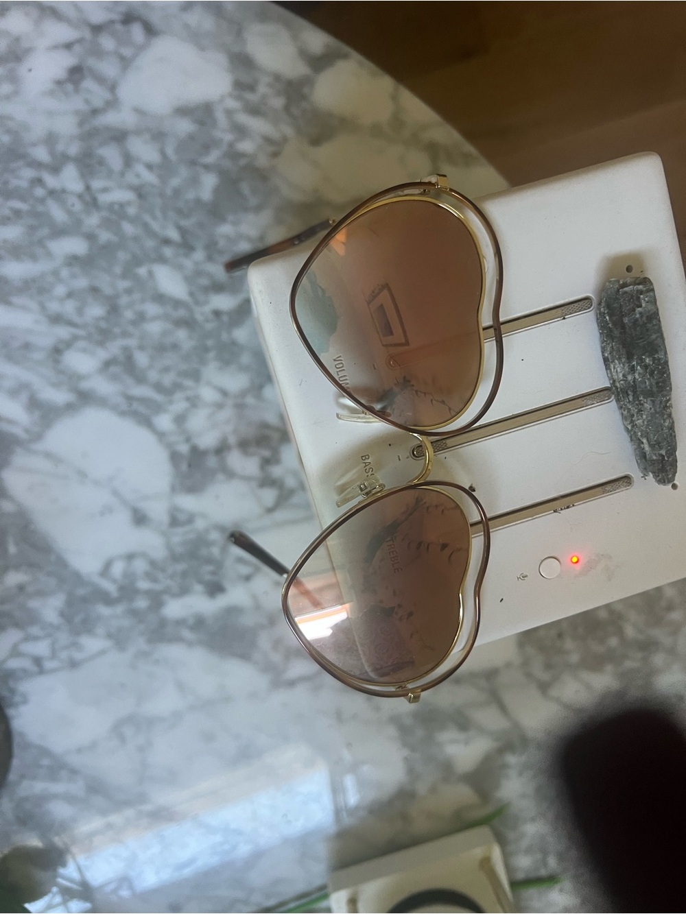 Chloe Gold Heart Sunglasses with Brown Gradient Lenses